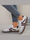 Women Striped Lace-Up Casual Sneakers nicholesgifts
