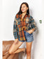 Double Take Plaid Curved Hem Shirt Jacket with Breast Pockets nicholesgifts