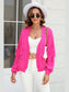 Angel Wings Fringe Trim Open Front Cardigan nicholesgifts