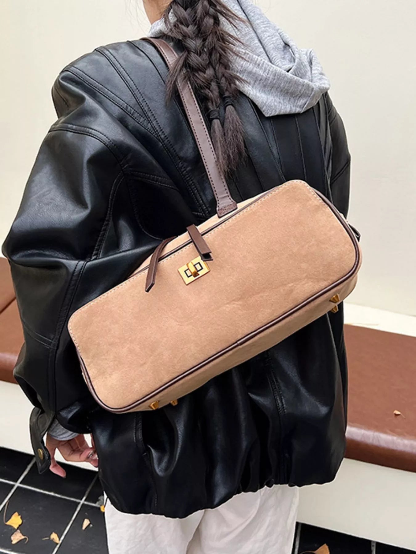 Suede Leather Shoulder Bag nicholesgifts