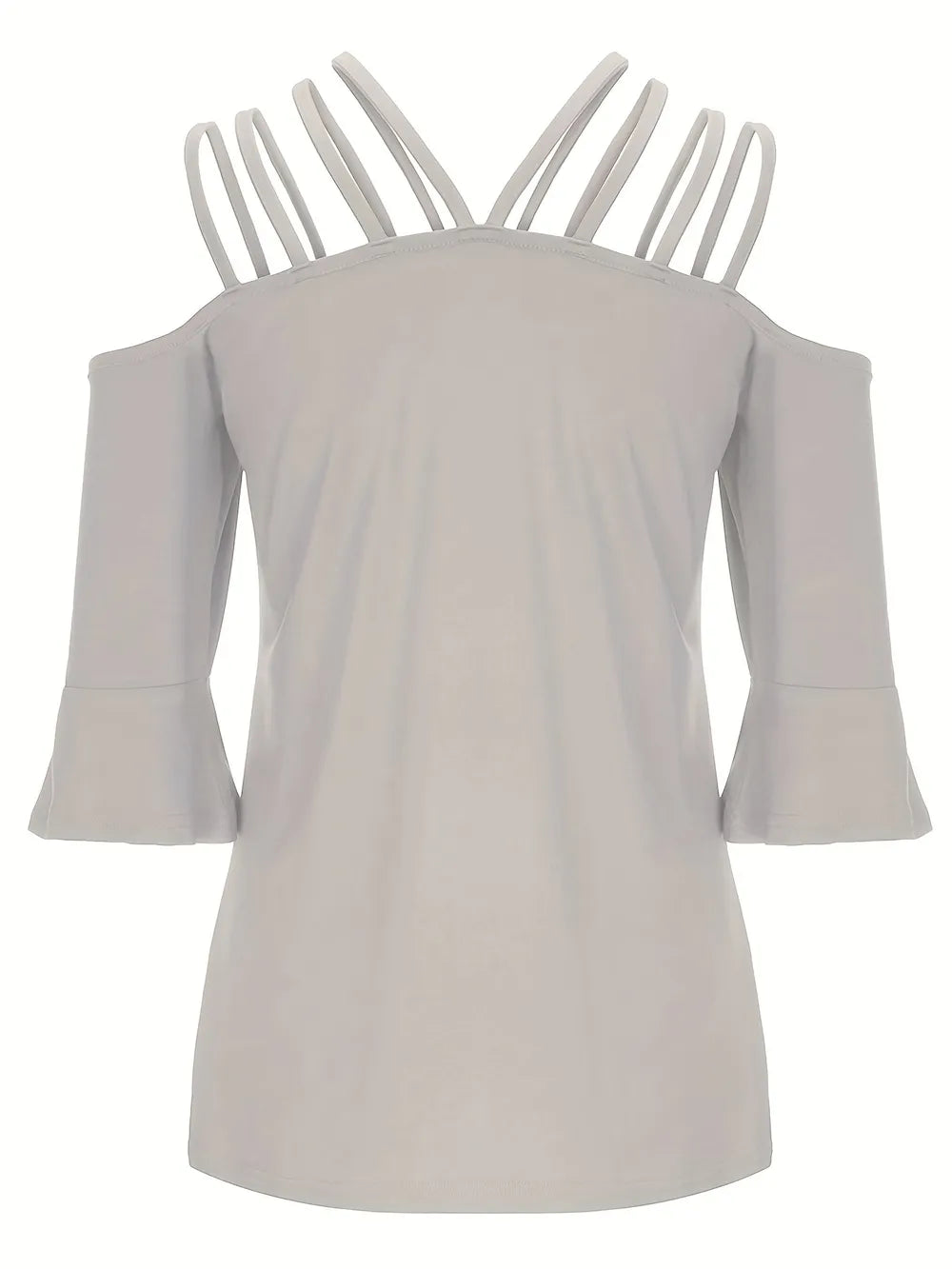 Full Size Cold Shoulder Three-Quarter Sleeve Blouse nicholesgifts