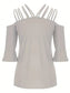 Full Size Cold Shoulder Three-Quarter Sleeve Blouse nicholesgifts