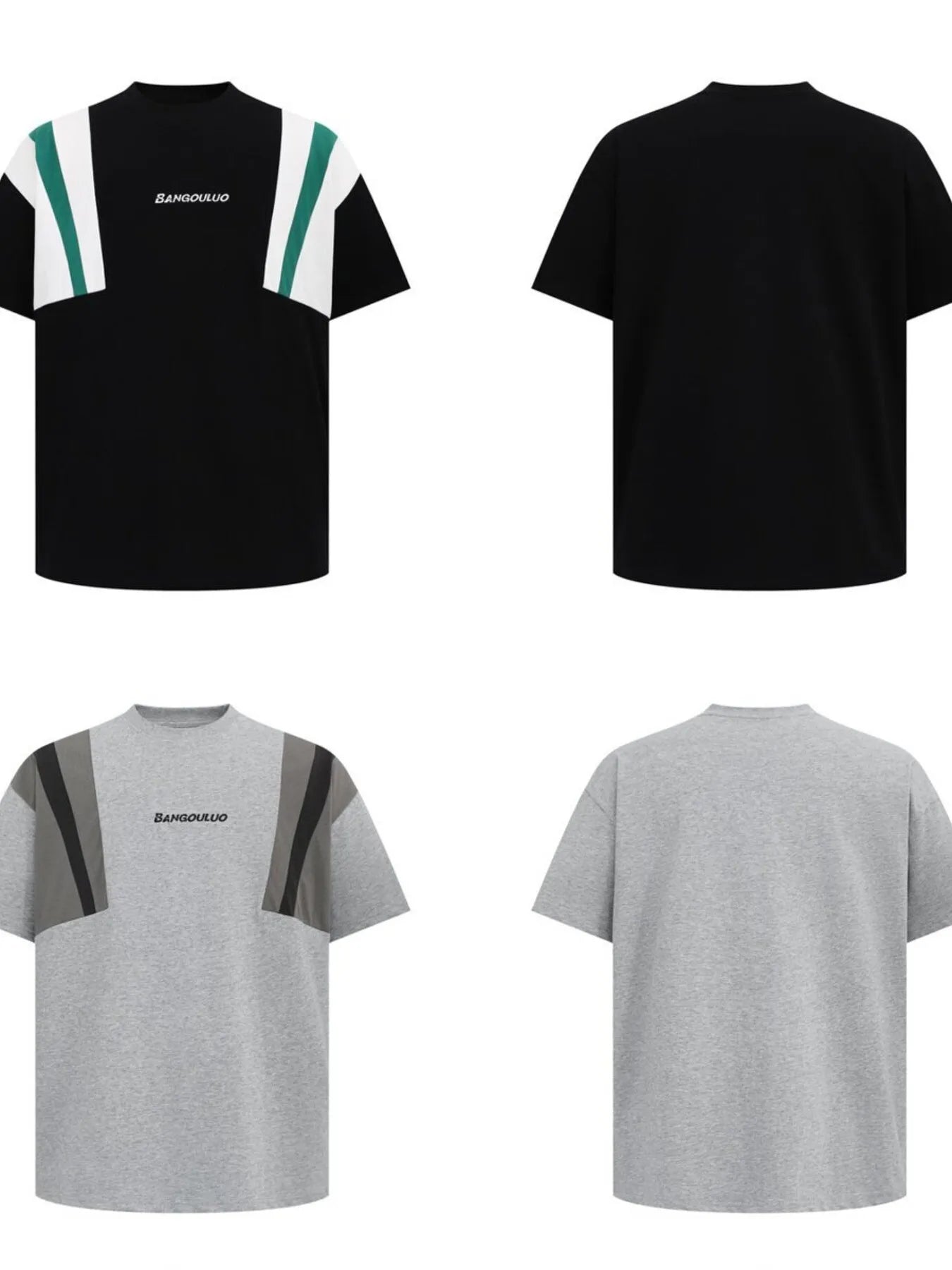 Men's Contrast Short Sleeve Oversized T-Shirt Trendsi