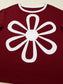 Flower Patched Round Neck Long Sleeve Top nicholesgifts