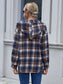 Ivy Lane Plaid Button Up Long Sleeve Hooded Jacket nicholesgifts