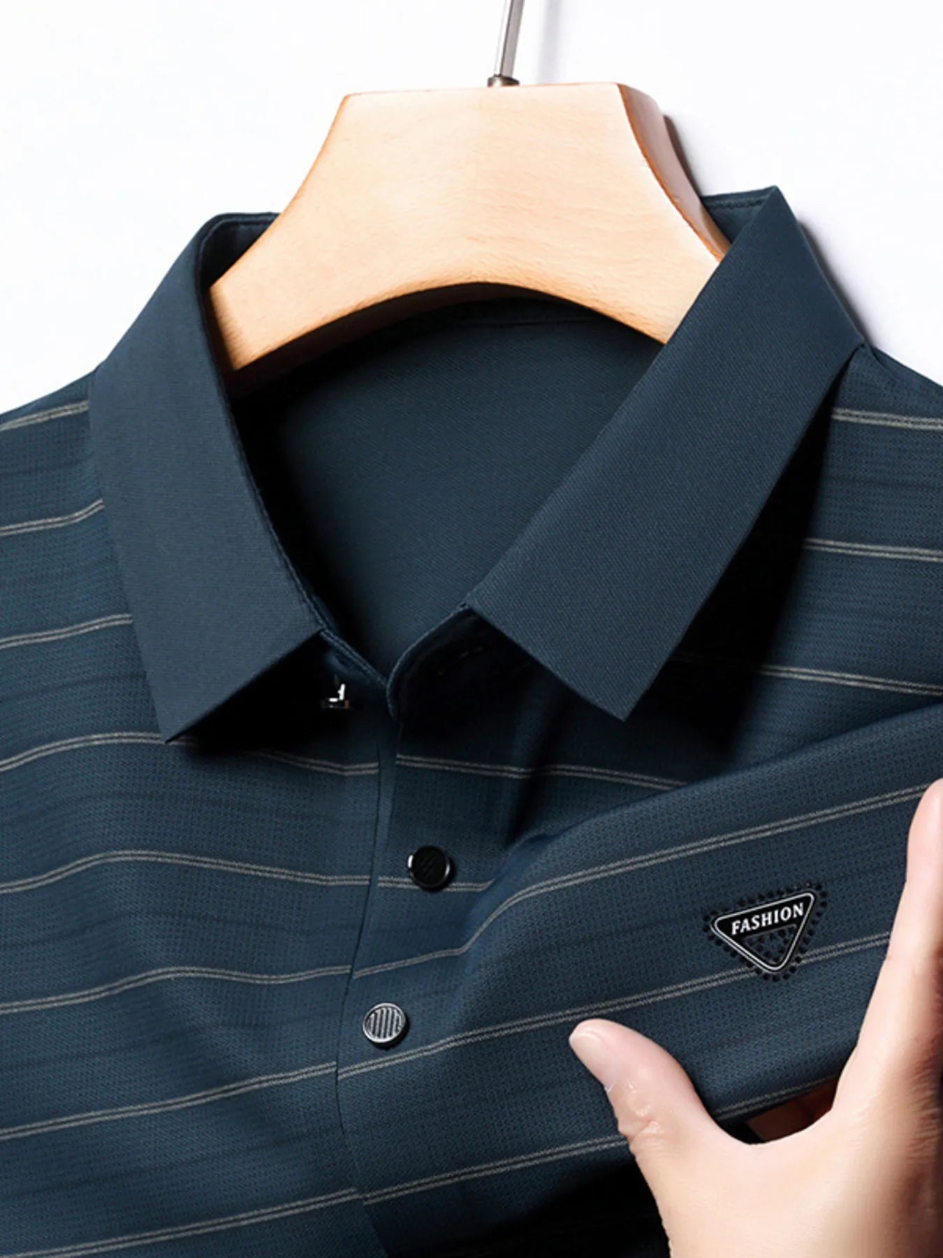 Men's Plus Size Classic Striped Golf Polo Shirt NicholesGifts