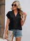Button Up Collared Neck Short Sleeve Shirt nicholesgifts