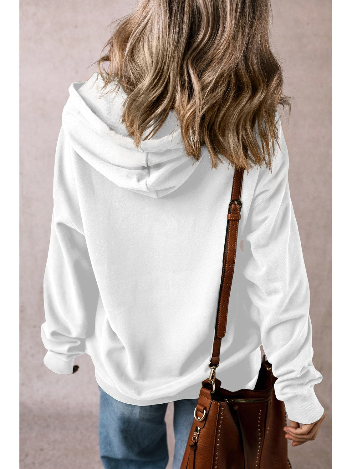 Women Drawstring Pocketed Long Sleeve Hoodie nicholesgifts