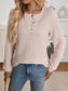 Striped Button Detail Long Sleeve Top nicholesgifts