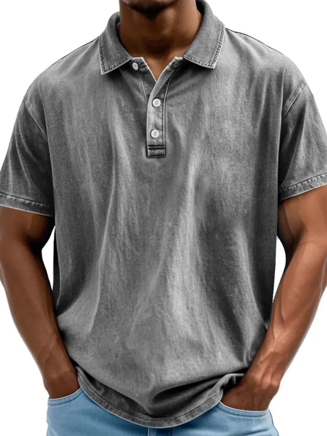 Men's Full Size Collared Neck Short Sleeve Polo Plus Size NicholesGifts