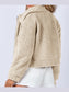 Long Sleeve Collared Neck Sherpa Jacket nicholesgifts