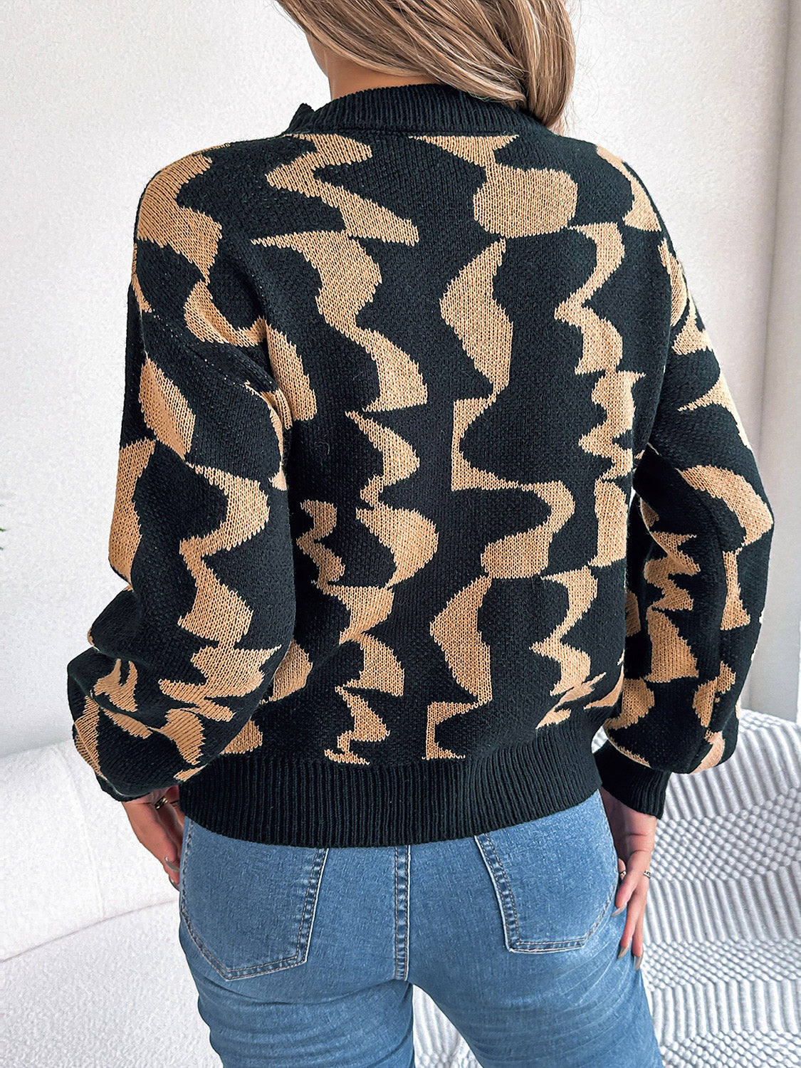 Round Neck Long Sleeve Sweater nicholesgifts