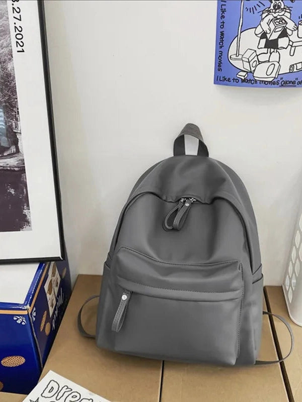 PU Leather Zip Backpack Bag nicholesgifts