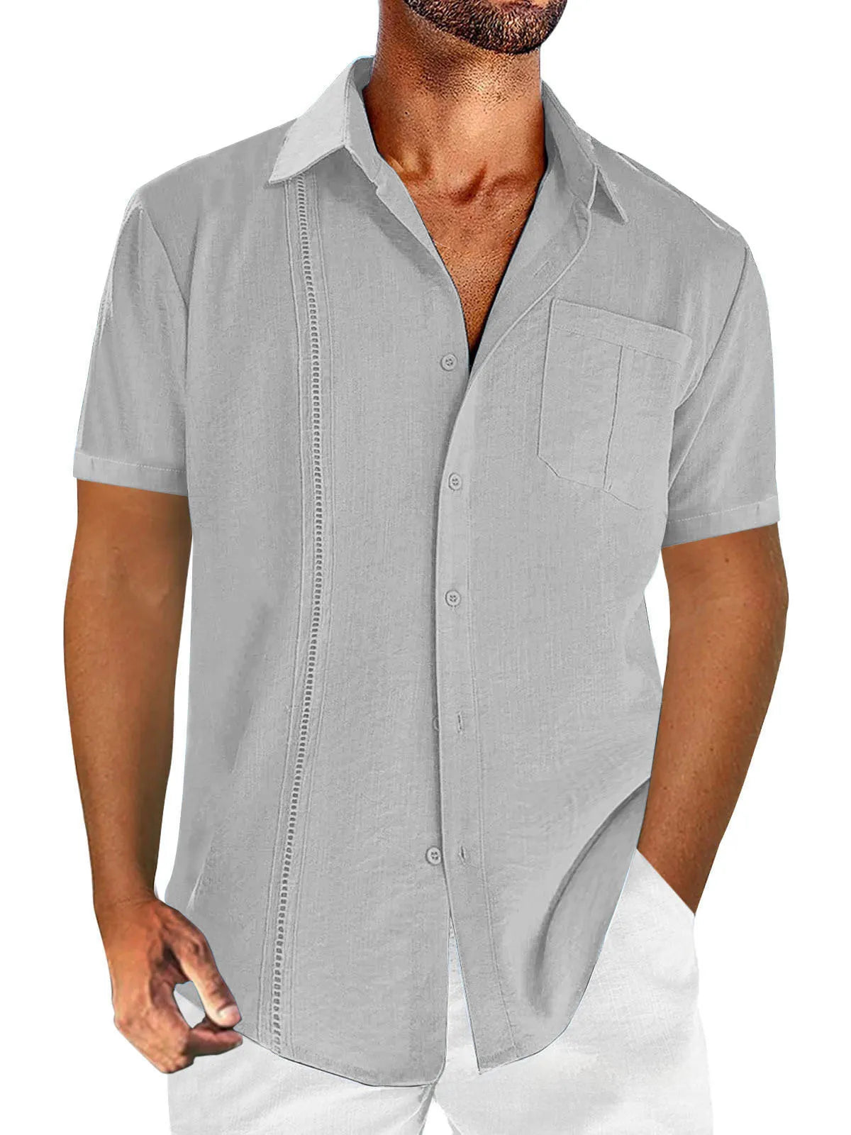 Men's Full Size Casual Short Sleeve Button Down Shirt Plus Size NicholesGifts