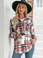Women Ivy Lane Meet You Outside Plaid Button Down Curved Hem Shacket nicholesgifts