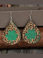 Leopard Hollowed Leather Teardrop Earrings Trendsi
