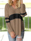 Striped V-Neck Long Sleeve Sweater nicholesgifts