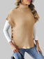 Turtleneck Side Decor Button Sweater Vest nicholesgifts