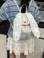 Striped Star Bunny Ear Backpack Bag nicholesgifts