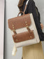 Two Tone Buckle Backpack Bag nicholesgifts