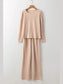 Round Neck Long Sleeve Top and Drawstring Pants Lounge Set nicholesgifts