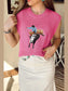 Graphic Round Neck Sweater Vest nicholesgifts
