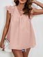 Women Ruched V-Neck Cap Sleeve Blouse nicholesgifts