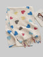 Women Heart Patterned Tassel Scarf Valentine's Day Gift For Her nicholesgifts