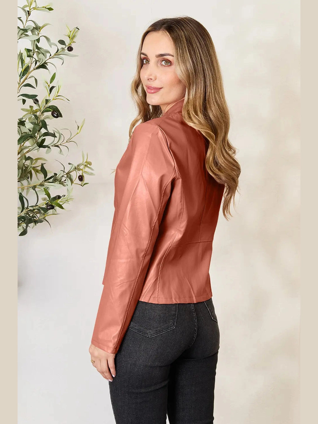Mock Neck Zip Up Jacket nicholesgifts