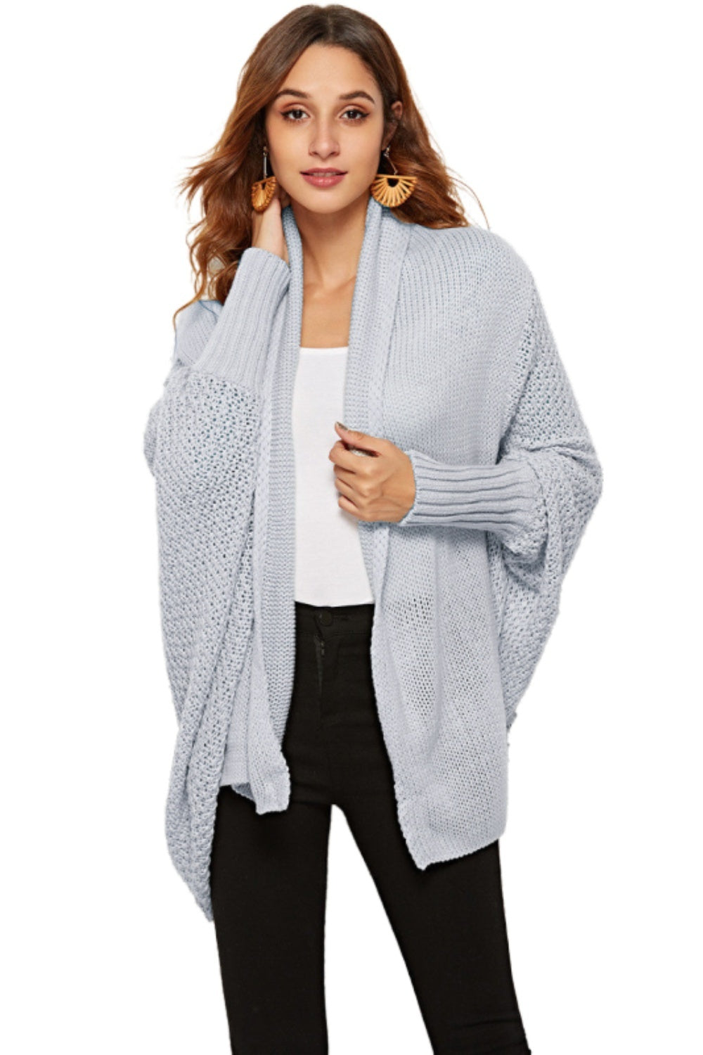 Open Front Batwing Sleeve Cardigan nicholesgifts