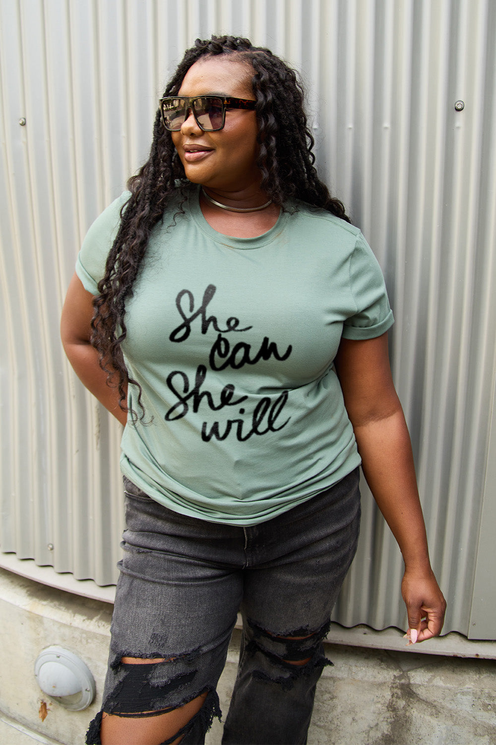 Simply Love Full Size SHE CAN SHE WILL Short Sleeve T-Shirt nicholesgifts