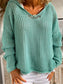 Openwork Hooded Long Sleeve Sweater nicholesgifts