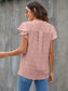 Swiss Dot Notched Flutter Sleeve Blouse nicholesgifts