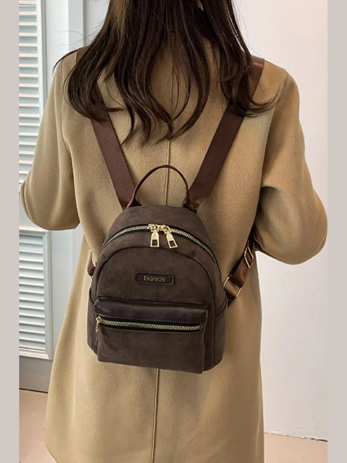 Suede Adjustable Strap Backpack Bag nicholesgifts