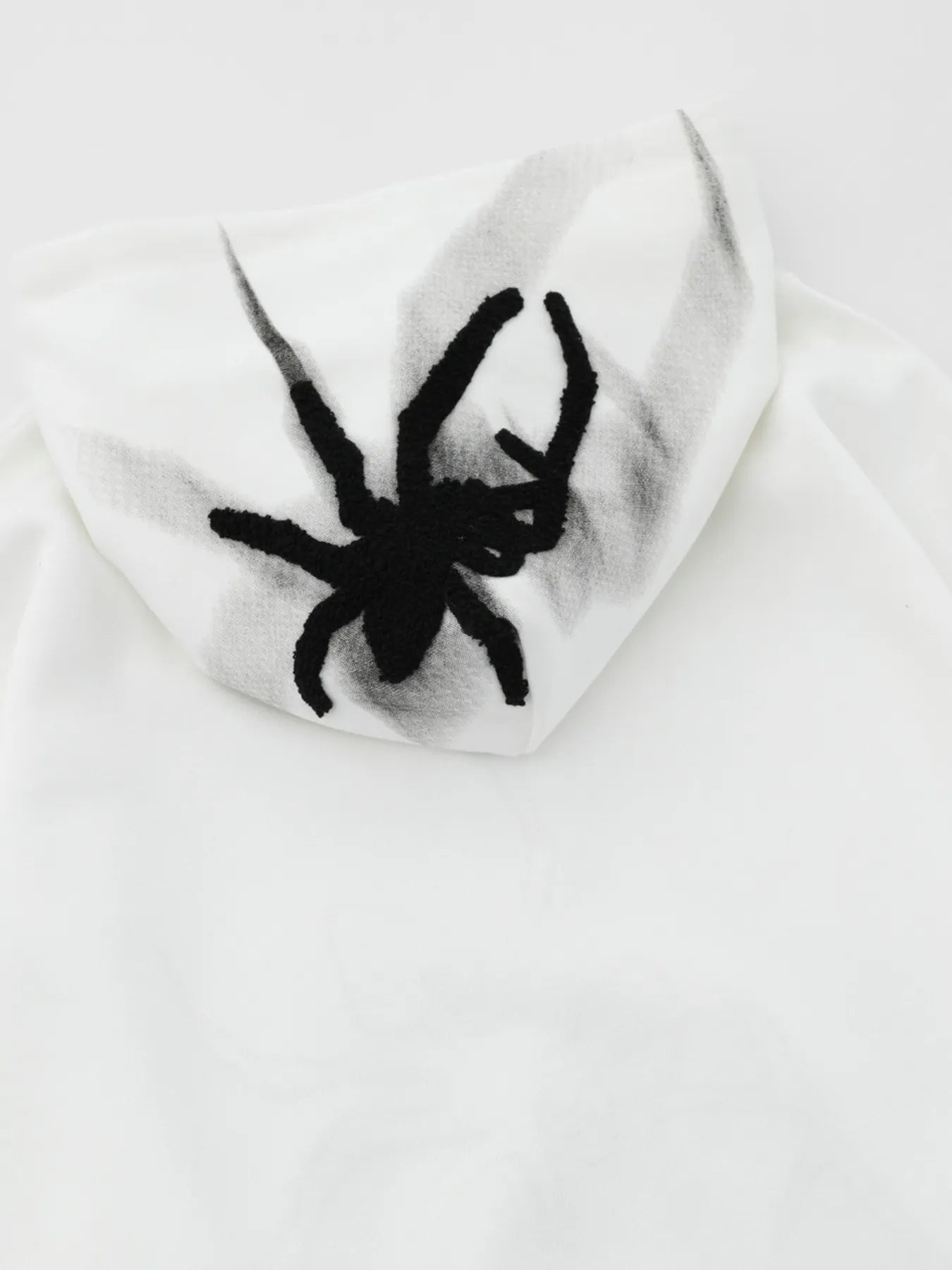 Men's Spider Graphic Oversized Hoodie with Side Button Details