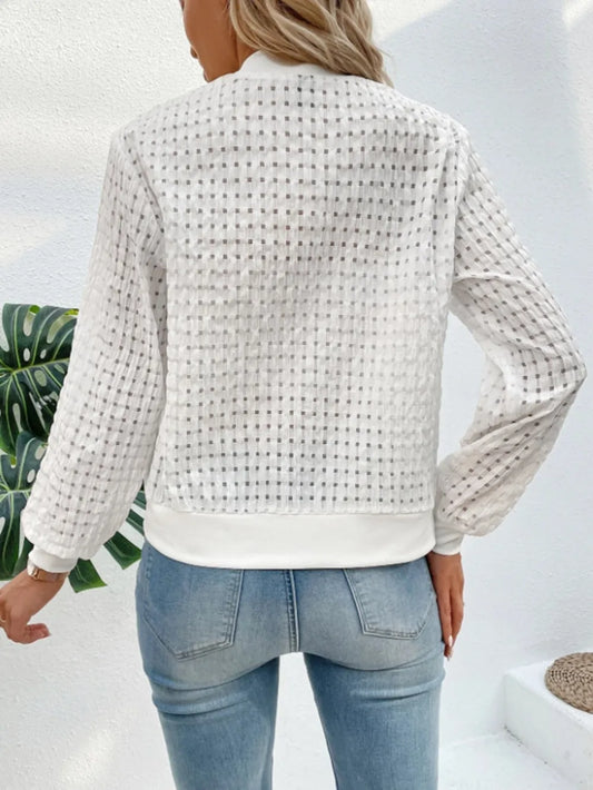 Zip Up Long Sleeve Jacket nicholesgifts