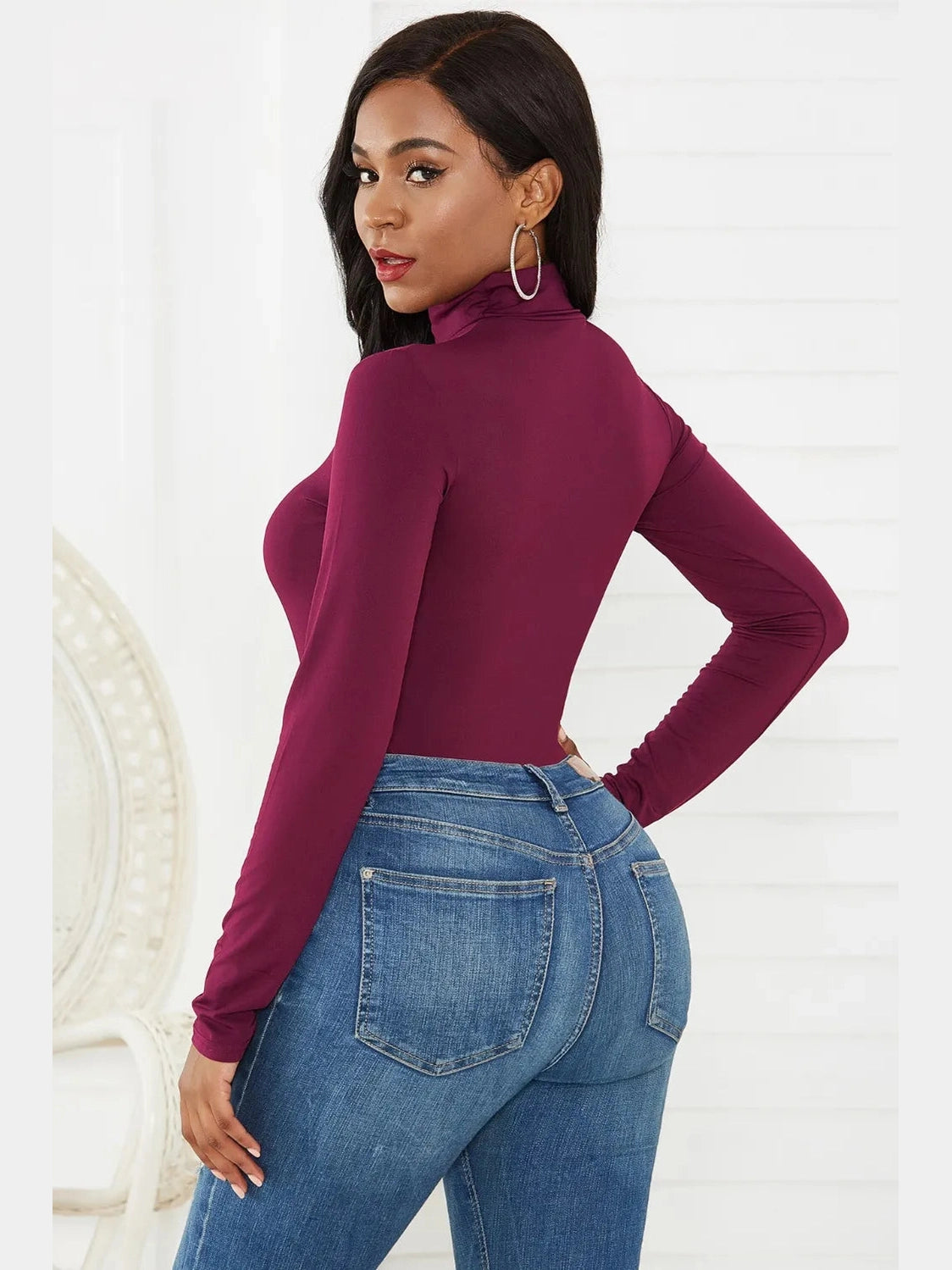Turtleneck Long Sleeve Bodysuit nicholesgifts