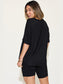 WomeBasic Bae Full Size V-Neck Drop Shoulder Short Sleeve T-Shirt and Shorts Set nicholesgifts