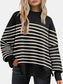 Round Neck Drop Shoulder Slit Sweater nicholesgifts