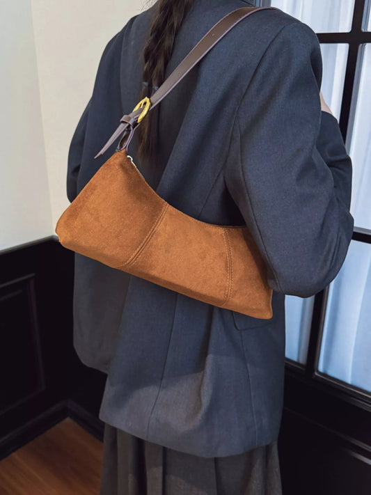 Vintage Suede Hobo Shoulder Bag nicholesgifts