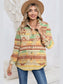 Geometric Button Down Collared Jacket nicholesgifts