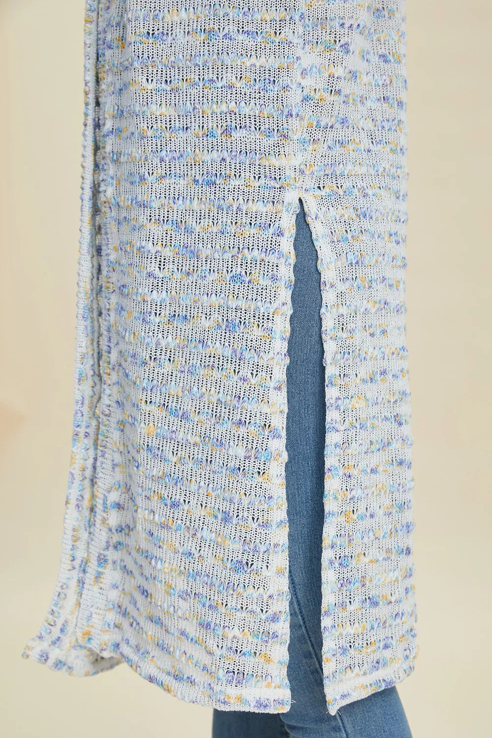 Double Take Full Size Open Front Longline Cardigan NicholesGifts