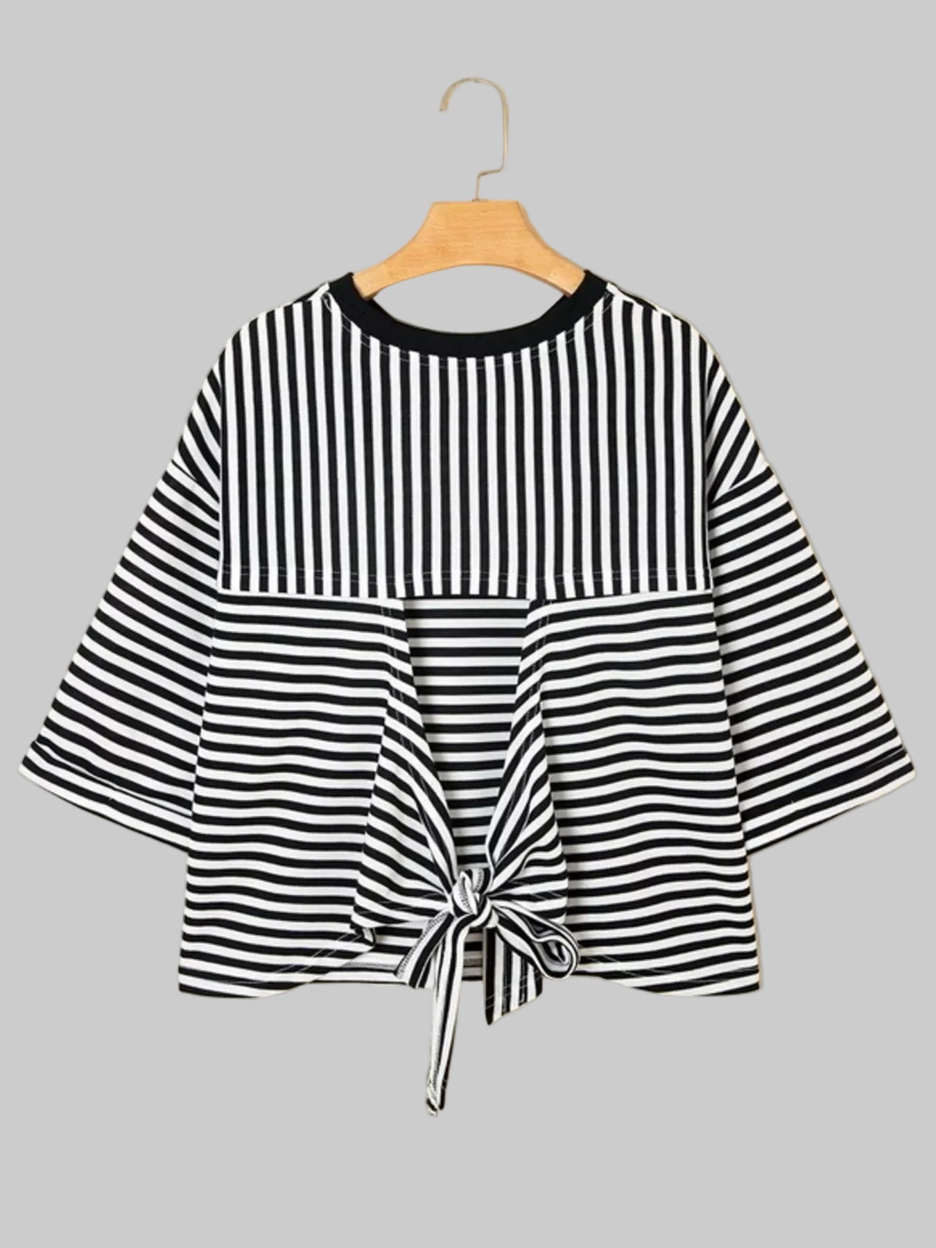 Striped Back Bow Tie T-Shirt nicholesgifts