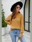 Mock Neck Dropped Shoulder Long Sleeve Sweater nicholesgifts