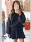 Round Neck Top and Skirt Sweater Set nicholesgifts