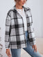 Plaid Collared Neck Button Down Jacket nicholesgifts