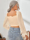 Mesh Sweetheart Neck Flounce Sleeve Top nicholesgifts
