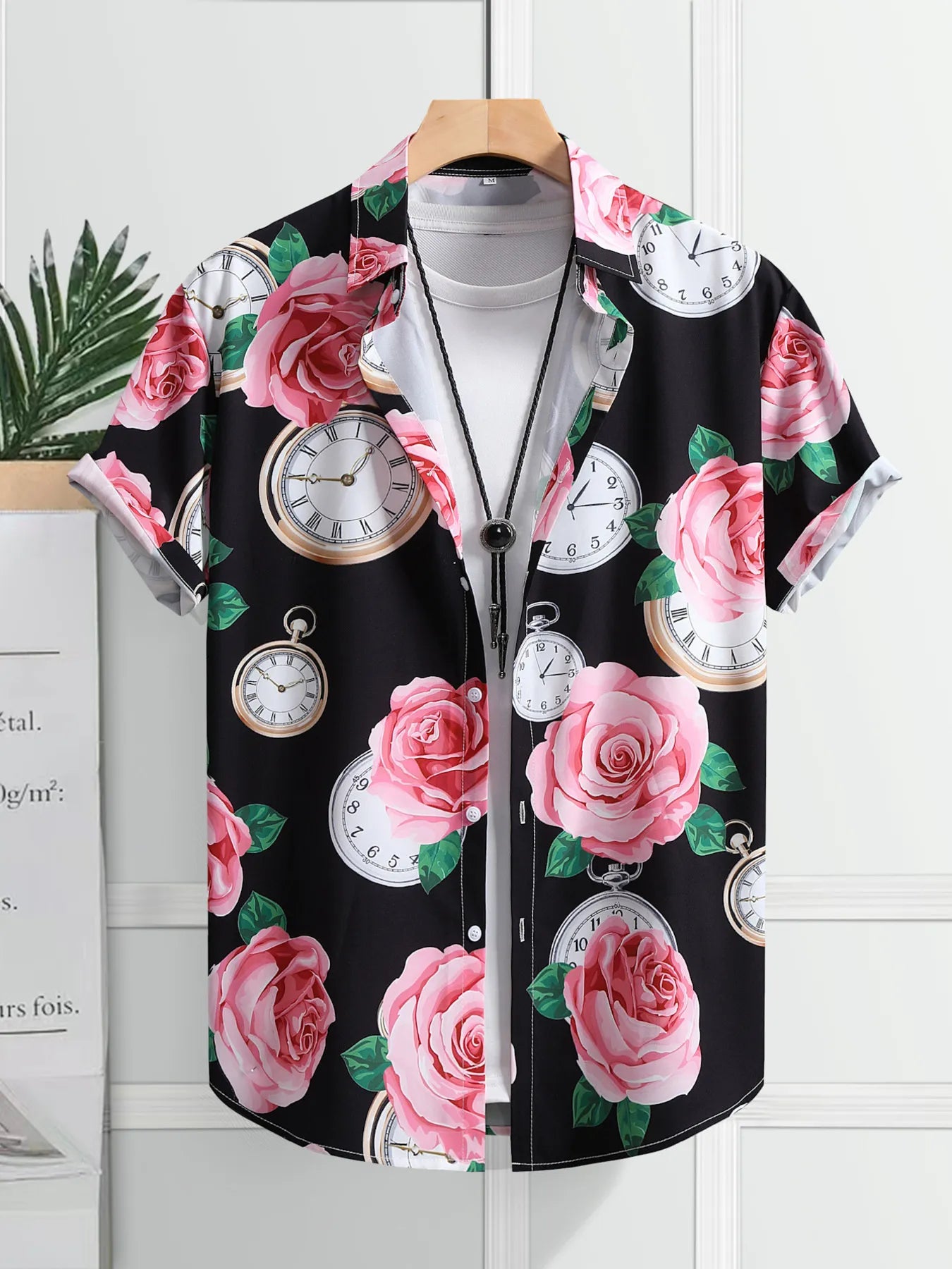 Men's Printed Button Up Short Sleeve Shirt Trendsi