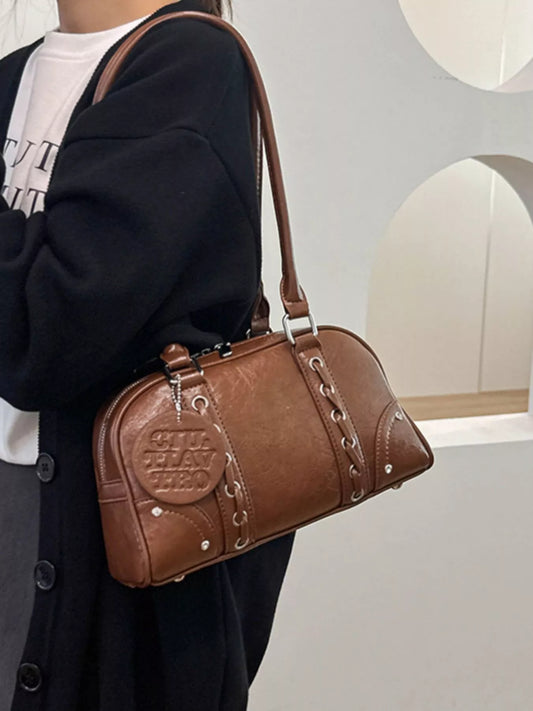 Vintage Style Leather Shoulder Bag nicholesgifts
