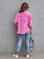 Distressed Drop Shoulder Denim Jacket nicholesgifts